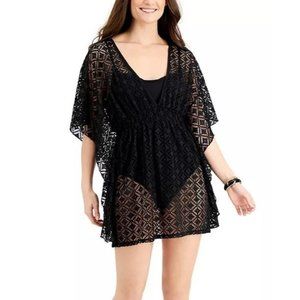 MILKEN Beach Diamond Crochet Elasticized Empire Waist Airy Cover Up Size XS